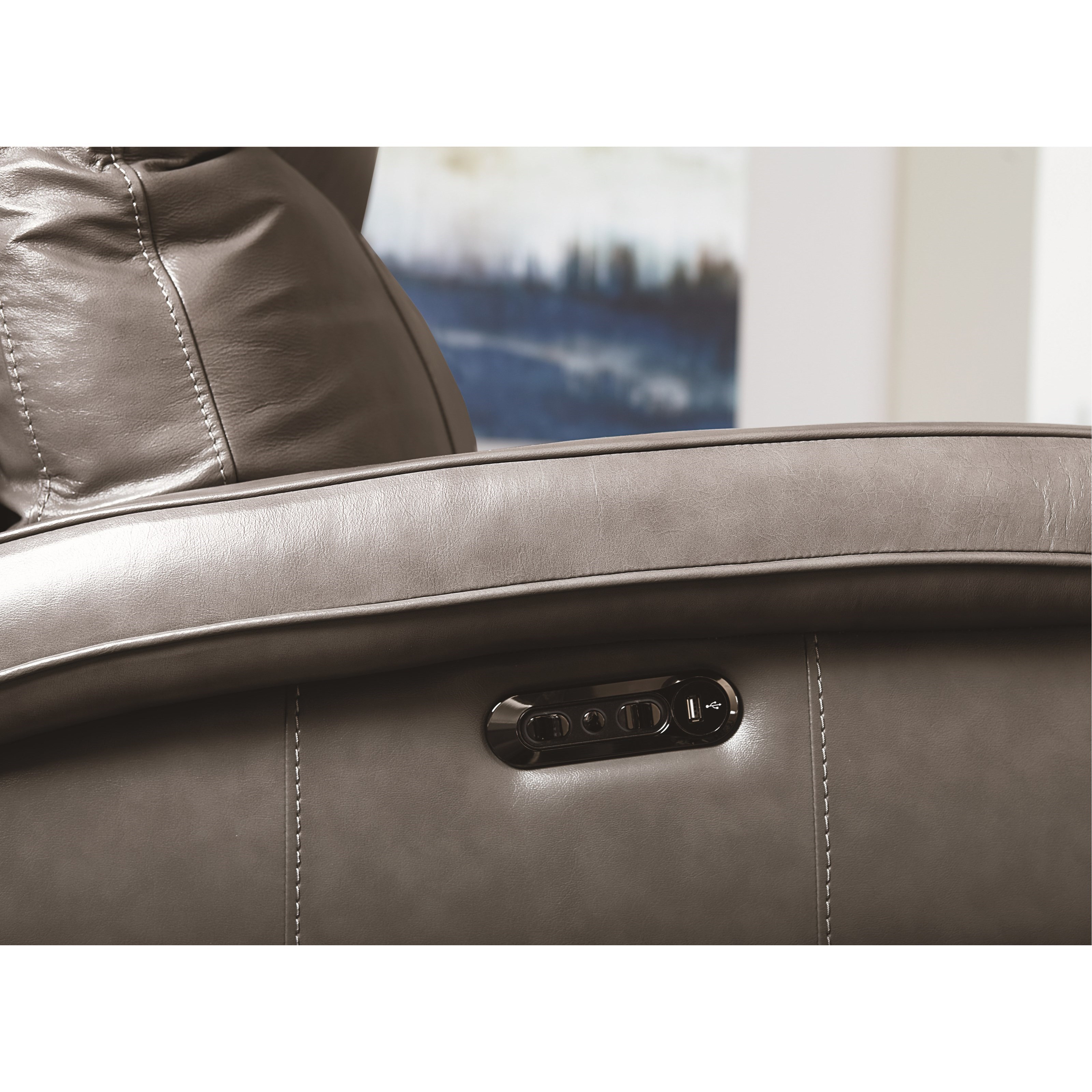 Lay flat leather shop recliner
